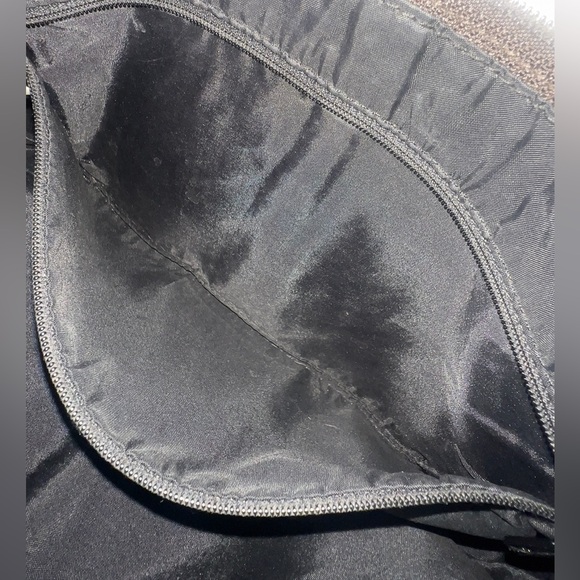 Chocolate Suede Handbag with Brown Faux Leather Handle Strap Purse Old Navy - Picture 9 of 10